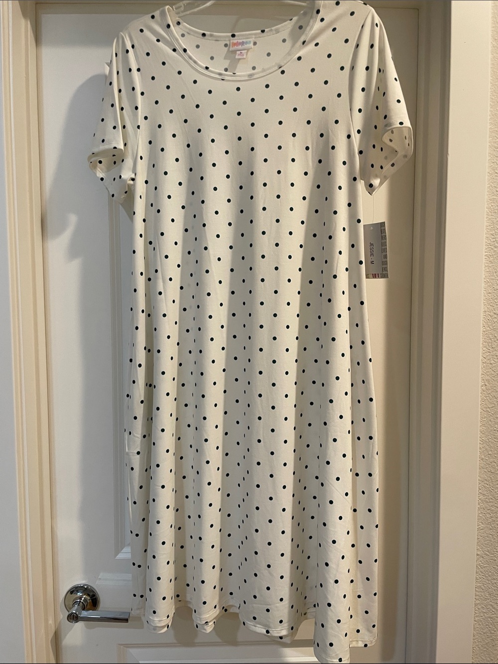 LuLaRoe White Polka Dot Dress- New with tags